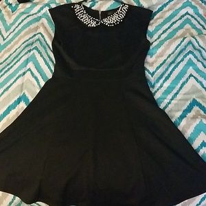 Black and pearl skater dress